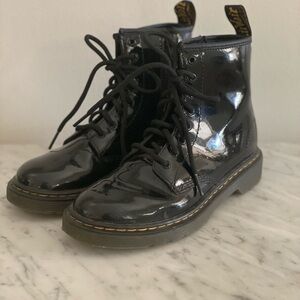 Dr. Martens Shiny Black Kids Boots
